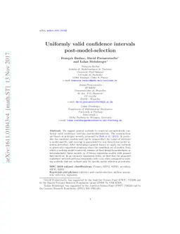 Uniformly valid confidence intervals post-model-selection