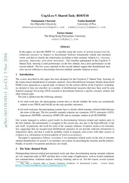 CogALex-V Shared Task: ROOT18