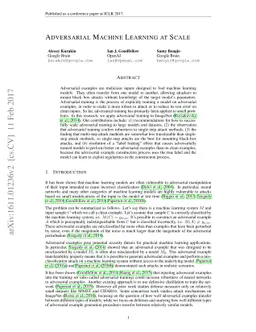 Adversarial Machine Learning at Scale