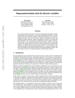 Reparameterization trick for discrete variables