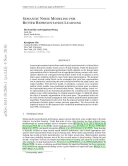 Semantic Noise Modeling for Better Representation Learning