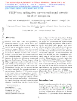 STDP-based spiking deep convolutional neural networks for object
  recognition