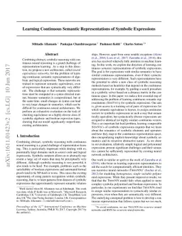 Learning Continuous Semantic Representations of Symbolic Expressions