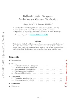 Kullback-Leibler Divergence for the Normal-Gamma Distribution