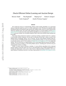Oracle-Efficient Online Learning and Auction Design