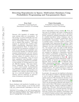 Detecting Dependencies in Sparse, Multivariate Databases Using
  Probabilistic Programming and Non-parametric Bayes