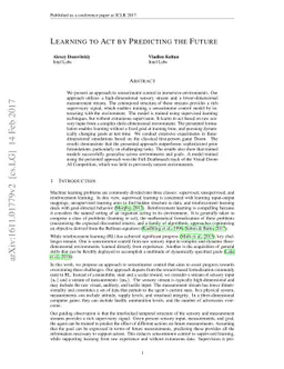 Learning to Act by Predicting the Future