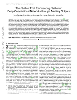 The Shallow End: Empowering Shallower Deep-Convolutional Networks
  through Auxiliary Outputs