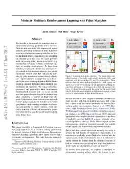 Modular Multitask Reinforcement Learning with Policy Sketches