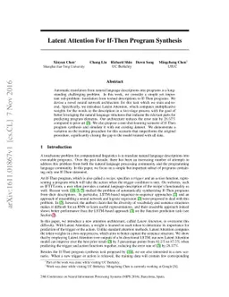 Latent Attention For If-Then Program Synthesis