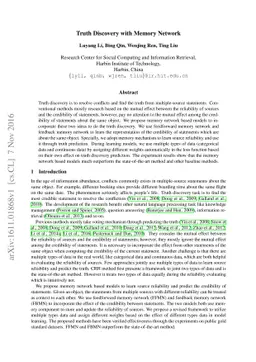 Truth Discovery with Memory Network