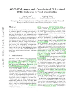 AC-BLSTM: Asymmetric Convolutional Bidirectional LSTM Networks for Text
  Classification