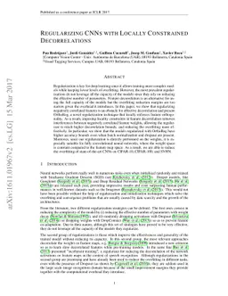 Regularizing CNNs with Locally Constrained Decorrelations