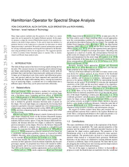 Hamiltonian operator for spectral shape analysis