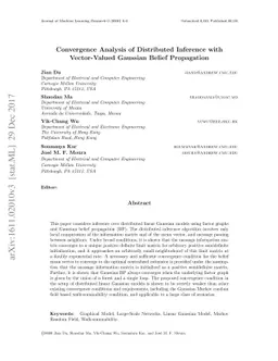 Convergence Analysis of Distributed Inference with Vector-Valued
  Gaussian Belief Propagation