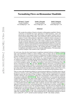 Normalizing Flows on Riemannian Manifolds
