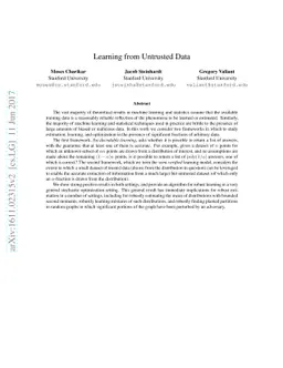 Learning from Untrusted Data