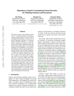 Dependency Sensitive Convolutional Neural Networks for Modeling
  Sentences and Documents
