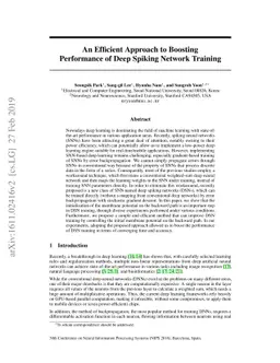 An Efficient Approach to Boosting Performance of Deep Spiking Network
  Training