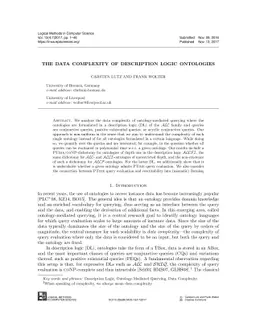 The Data Complexity of Description Logic Ontologies