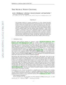 The Neural Noisy Channel