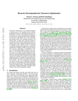 Recursive Decomposition for Nonconvex Optimization