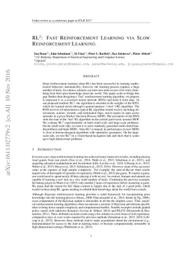 RL$^2$: Fast Reinforcement Learning via Slow Reinforcement Learning
