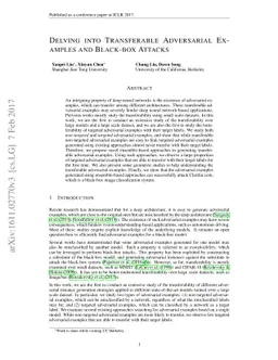 Delving into Transferable Adversarial Examples and Black-box Attacks