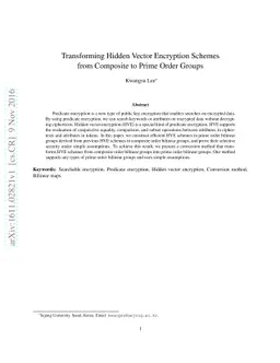 Transforming Hidden Vector Encryption Schemes from Composite to Prime
  Order Groups