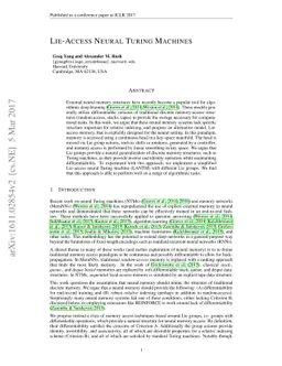 Lie-Access Neural Turing Machines