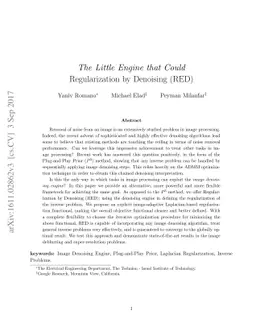 The Little Engine that Could: Regularization by Denoising (RED)