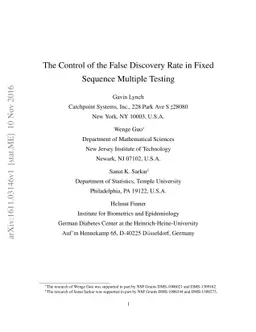 The Control of the False Discovery Rate in Fixed Sequence Multiple
  Testing