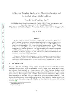 A Note on Random Walks with Absorbing barriers and Sequential Monte
  Carlo Methods