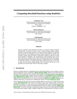 Computing threshold functions using dendrites