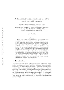 A stochastically verifiable autonomous control architecture with
  reasoning
