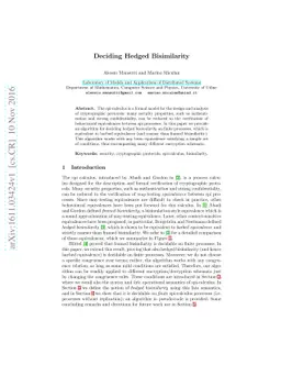 Deciding Hedged Bisimilarity