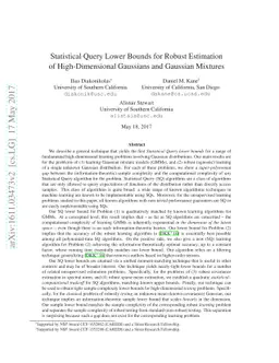 Statistical Query Lower Bounds for Robust Estimation of High-dimensional
  Gaussians and Gaussian Mixtures