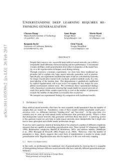 Understanding deep learning requires rethinking generalization