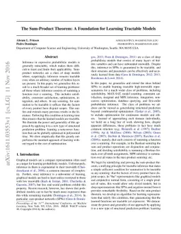 The Sum-Product Theorem: A Foundation for Learning Tractable Models