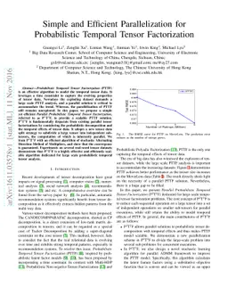 Simple and Efficient Parallelization for Probabilistic Temporal Tensor
  Factorization