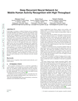 Deep Recurrent Neural Network for Mobile Human Activity Recognition with
  High Throughput