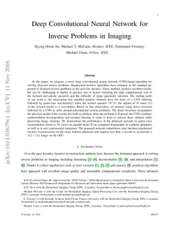 Deep Convolutional Neural Network for Inverse Problems in Imaging