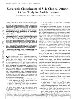 Systematic Classification of Side-Channel Attacks: A Case Study for
  Mobile Devices