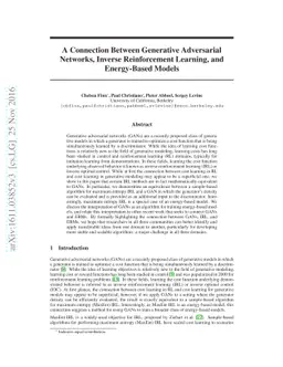 A Connection between Generative Adversarial Networks, Inverse
  Reinforcement Learning, and Energy-Based Models