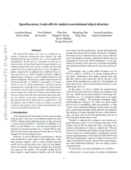 Speed/accuracy trade-offs for modern convolutional object detectors