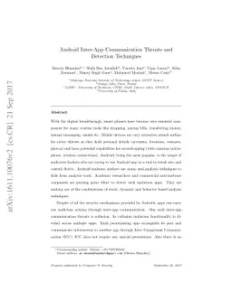 Android Inter-App Communication Threats and Detection Techniques