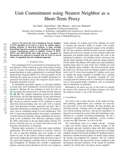 Unit Commitment using Nearest Neighbor as a Short-Term Proxy