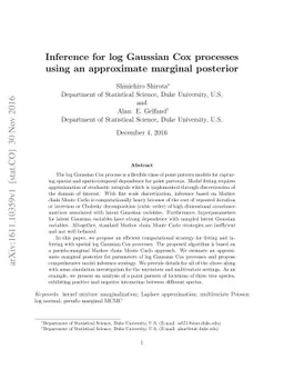 Inference for log Gaussian Cox processes using an approximate marginal
  posterior