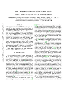Adaptive DCTNet for Audio Signal Classification
