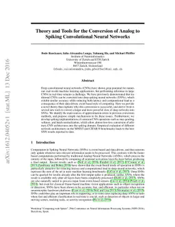 Theory and Tools for the Conversion of Analog to Spiking Convolutional
  Neural Networks